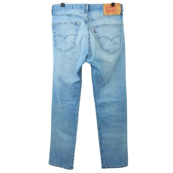 Levis 501 Button Fly Jeans Mens 32 x 30 Straight Leg Light Wash Denim Mid Rise - Picture 2 of 15